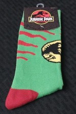 Jurassic Park T-Rex Crew Socks Brand New Mens Sizes 8-12 Pair