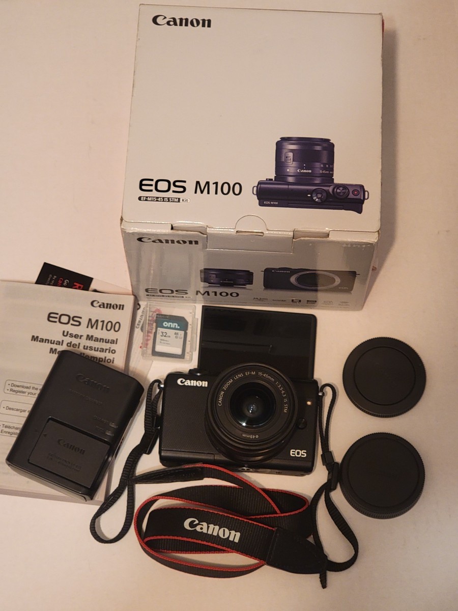 Canon EOS M100 Mirrorless Digital Camera 24.2MP 3x Zoom 15-45mm