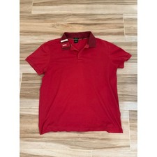 Hugo Boss Mens Red Luxury Cotton Polo Shirt Regular Fit XL Short Sleeve Logo