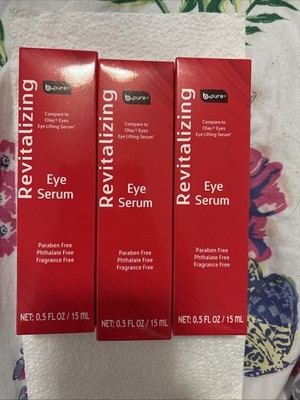 B Pure Revitalizing Eye Serum 0.5 fl oz 15 ml LOT OF 3 Eye Lifting Serum NEW