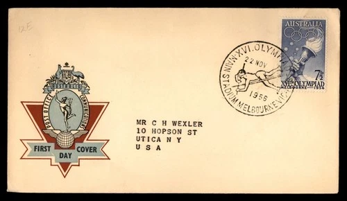 Mayfairstamps Australia FDC 1956 XVIth Olympiad Torch First Day Cover aax_05725