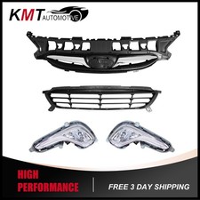 3pcs Front Upper Lower Grille With Fog Lights Fits 2012-2017 Hyundai Accent