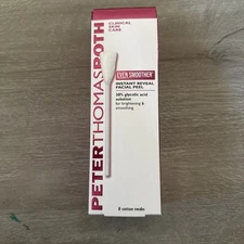 Peter Thomas Roth Even Smoother Instant Reveal Facial Peel 8 Cotton Swabs a