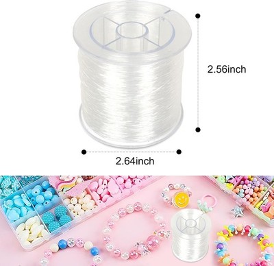 Clear Elastic String for Bracelets,0.8 mm 607 Feet Jewelry Making Beading Thread