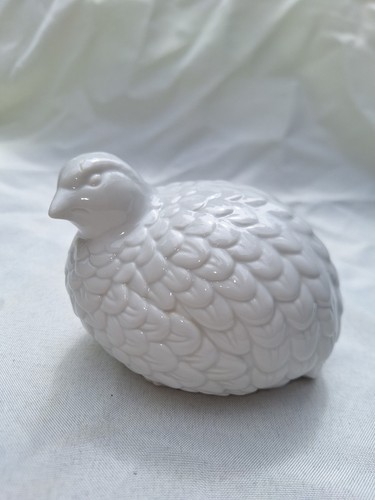 Quail White Ceramic Figurine MCM 