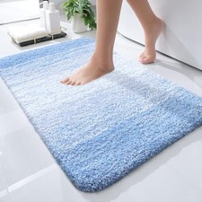 Bathroom Rugs Mat 24x16, Extra Soft Absorbent Microfiber 24" x 16" Light Blue