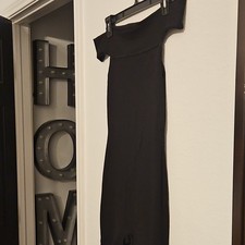 Fashion Nova Melody Off-Shoulder Ribbed Romper Black Women  s Size S HP17765