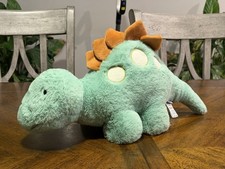 18" Long Weighted Stegosaurus Dinosaur Plush Toy Cute Dinosaur Stuffed - Green