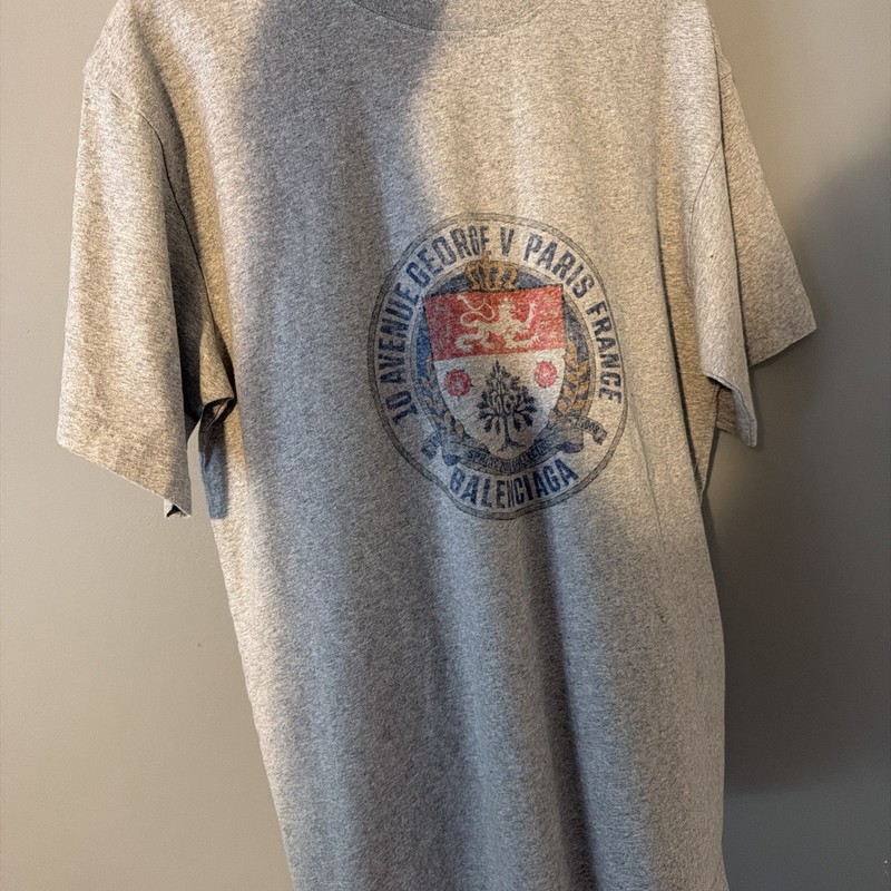 BALENCIAGA Gray Cotton T-shirt New And Authentic