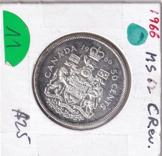 1966 Canada Silver fifty Cents UNC