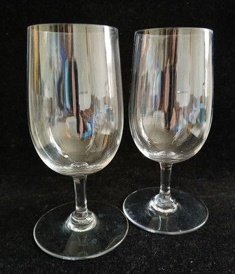 Baccarat Clear France Crystal Glasses Set Of Two 5.5''H Marked