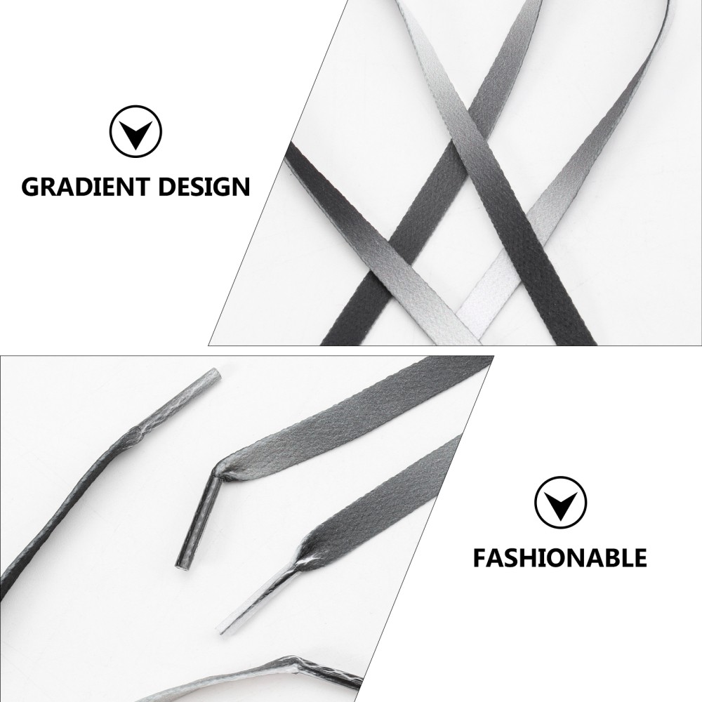 APL 1 Paio Lacci Sneakers Elastici Universali Nero Motivo Sfumato Lacci Piatti