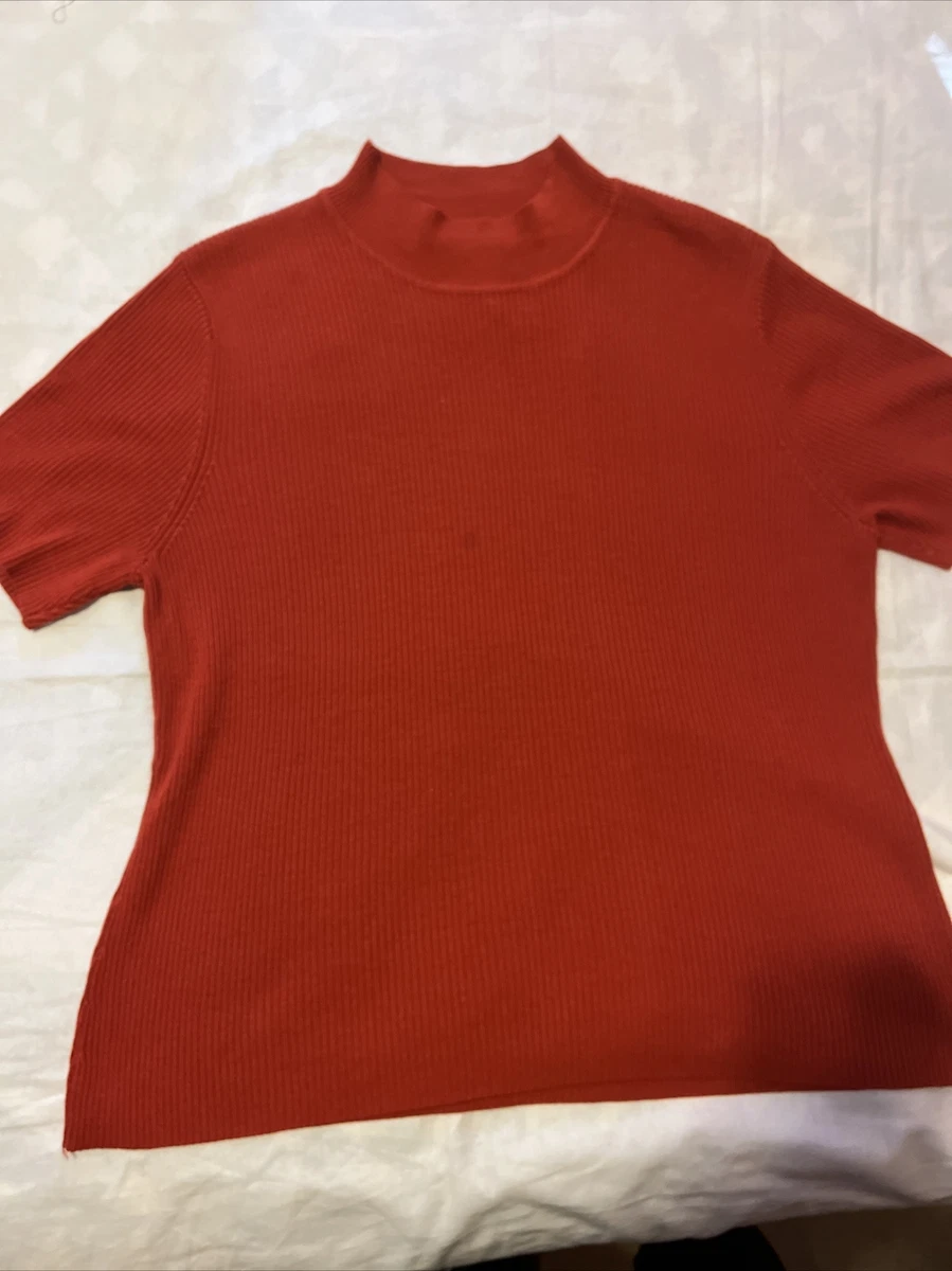 Orange short sleeve clearance turtleneck