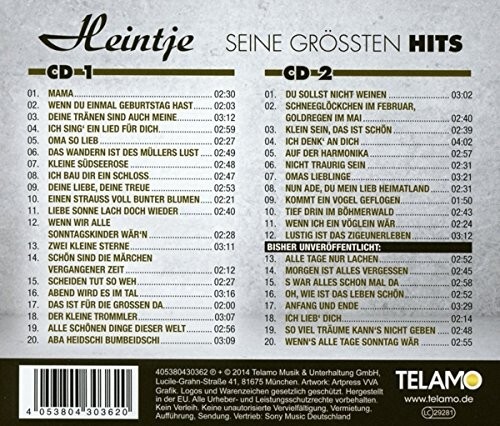 Heintje - Seine Größten Hits (2CD Album) - Bild 4 von 4
