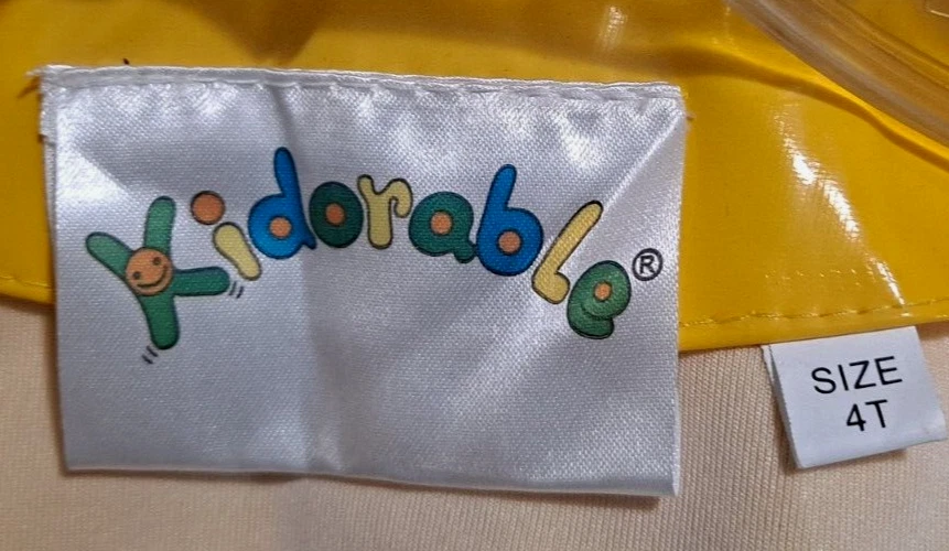 Chaqueta de Lluvia Bumble Bee Slicker Kindergarten Preescolar Talla 4T Amarilla Kidorable Foto 4 de 4