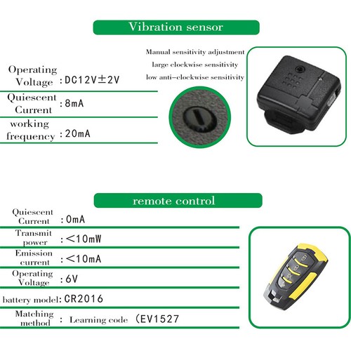 12V Car Security Alarm System Immobiliser Central Locking Keyless Entry System - Picture 8 of 10
