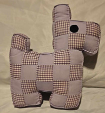 Vintage Handmade Patchwork Quilt Scottie Dog Stuffed Animal 11  X 13  Pillow toy