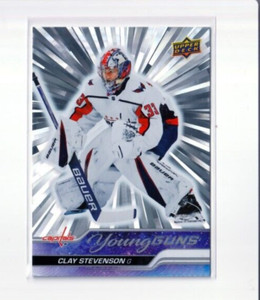 CLAY STEVENSON '23/24 Upper Deck Series 2 Young Guns OUTBURST card #457