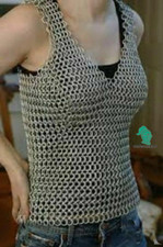 Medieval Chain Mail Shirt Without Sleeves , Aluminum Butted chainmail shirt