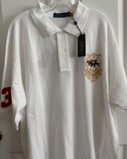 NWT POLO RALPH LAUREN Big Tall White Triple Pony Embroiderery Front  Back 2XLT