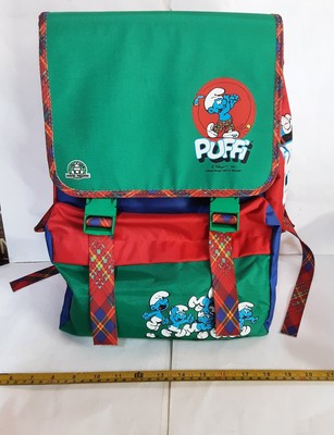 1993 Smurfs School Bag PUFFI Precious Games School Backpack