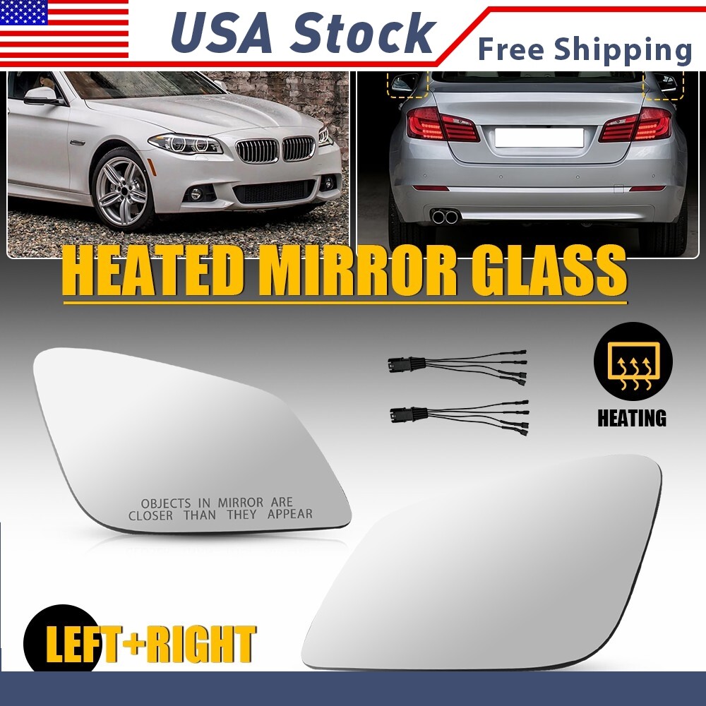 Mirror Glass Heated For 2010-16 BMW 528i 535i 550i 535D 640I | Right Left Side T