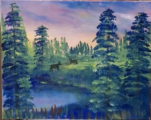 As The Deer, Acrylic Painting - 16x20 Hand Painted Artwork on Canvas