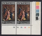 NEW ZEALAND 1969 CHRISTMAS 2.1/2c " THE NATIVITY "IMP PAIR PL.1B1B1B1B MNH