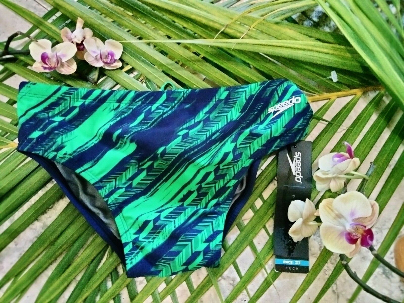 SPEEDO Race III Tech MENS Swimsuit Bikini 26 Blue New | eBay
