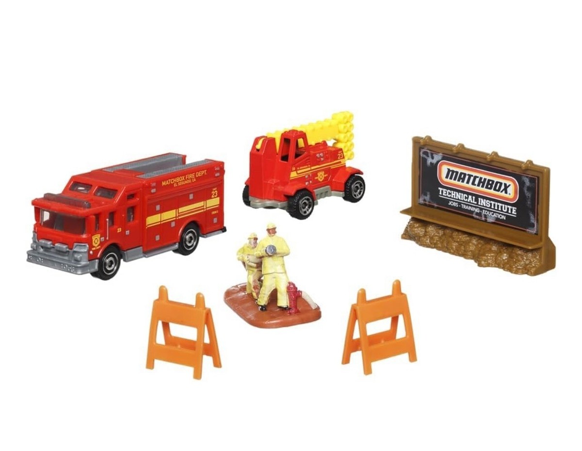 Matchbox Hitch & Haul MBX Mega Ton Fire Truck HAZMAT team | eBay