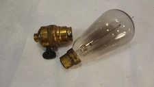antique light bulb  Ediswan base tungsten filament with display socket