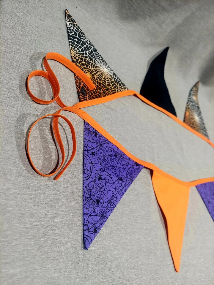 NEW Fabric Pennant Flags Bunting Banner Holiday Halloween Triangle Flag Garland - Image 4 of 4