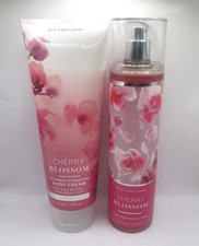BATH AND BODY WORKS CHERRY BLOSSOM BODY MIST  CREAM 8 OZ SET OF 2 