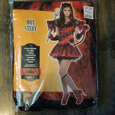 Hot Stuff Devil Girl Satan Red Demon Cosplay Medium 7-9 Teen Costume NEW