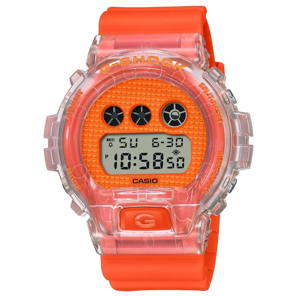 Casio G Shock Digital Orange Resin Strap Unisex Watch DW 6900GL