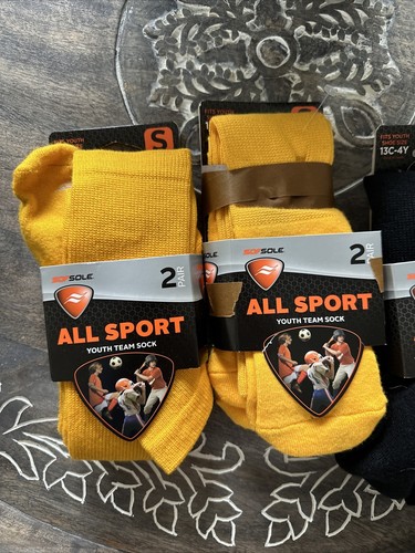 Sof Sole All Sport Youth Team Sock Small Size 13c-4y (6 Pairs) - Picture 2 of 7