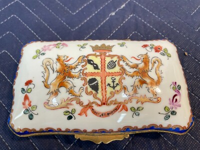 Vintage Ceramic & Metal Chocolate Box La Marquise de Sevigne