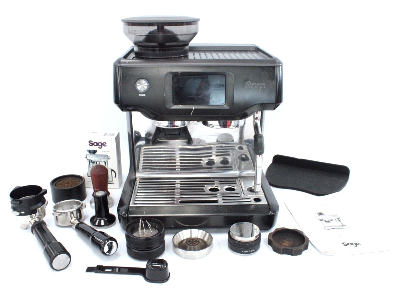 SAGE SES880 The Barista Touch Coffee Machine in Black w/ Parts, Manual