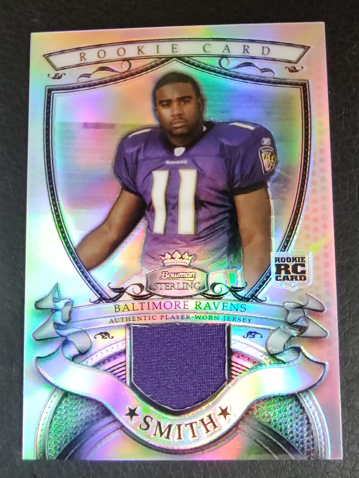 2007 BOWMAN STERLING TROY SMITH RAVENS ROOKIE JERSEY BSRR-TS REFRACTOR #110/199