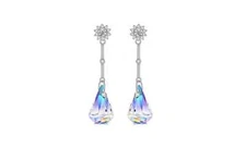 Aurora Borealis Crystal Drop Earrings Made With Crystals From Swarovski