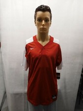 New Nike Men's L Stock Vapor 1-Button Laser Baseball Jersey Red White