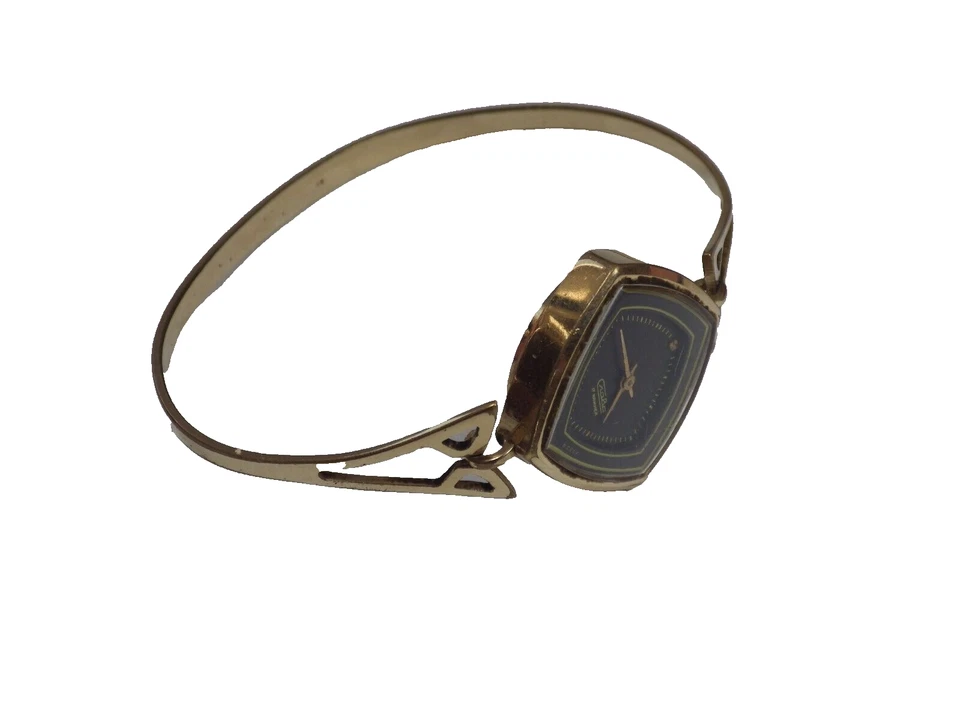 Reloj de pulsera dorado para mujer Slava - Rombo URSS oro reloj pulsera - ¡COMO NUEVO funcionando! Foto 2 de 4