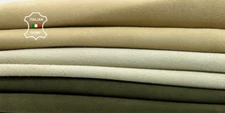 OLIVE , BEIGE, GREY, SUEDE Italian Goatskin Leather 3 skins 8sqf 0.9mm #C5021