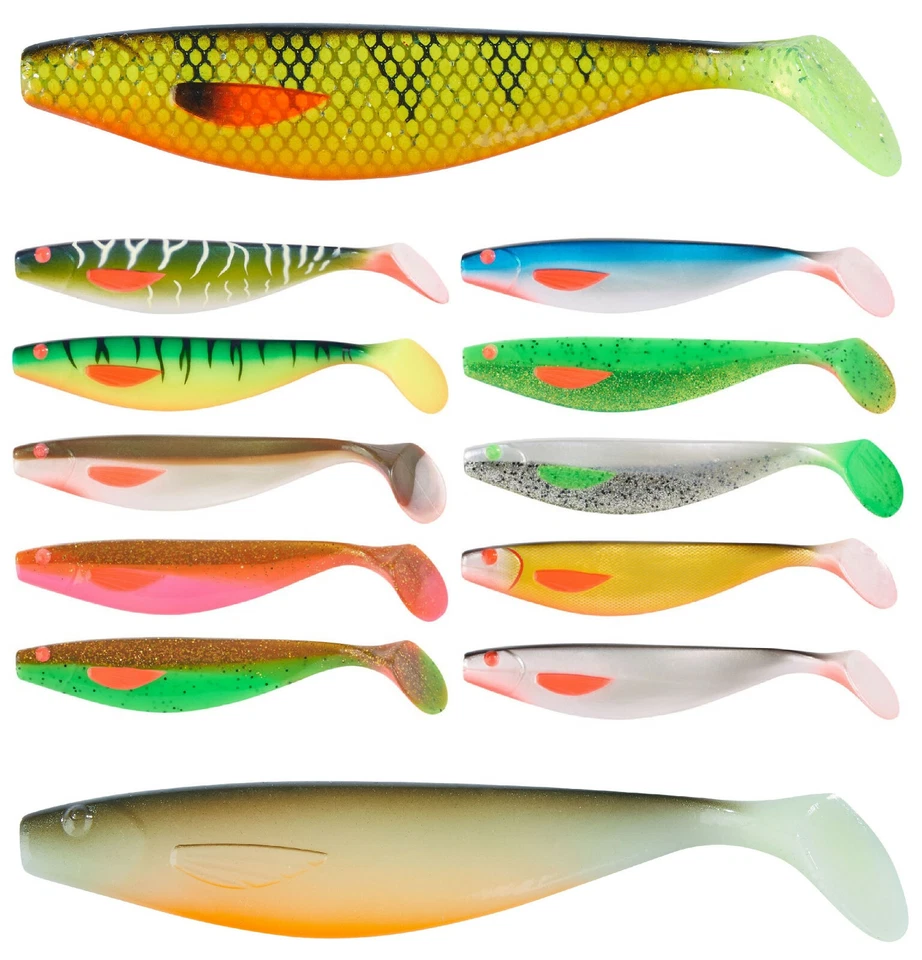 Balzer Shirasu UV Booster Shad 6 10 13 17 23 cm Gummifisch Barsch Zander Hecht - Bild 3 von 3