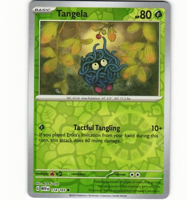 2023 Near Mint Pokemon Tangela 114/165 Reverse Scarlet Violet 151 English