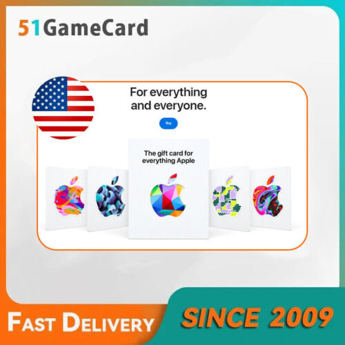Apple Gift Card App Store iTunes-Value:10.25.50.100 for US only