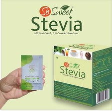 So Sweet Stevia (50 Sachets) Zero Calorie 100% Natural Sweetener - Sugar Free