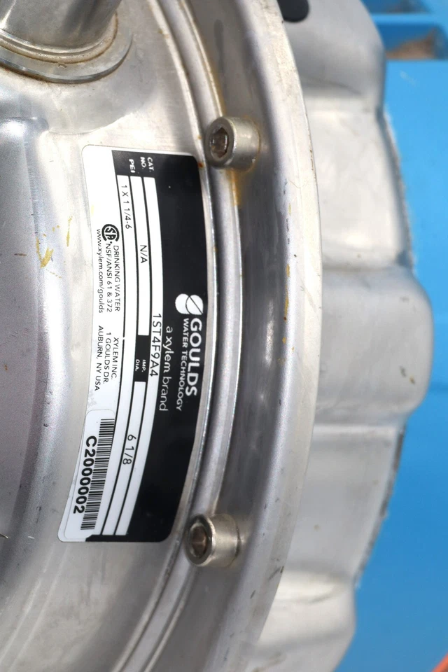 GOULDS,1ST1F2B3,CENTRIFUGAL SS PUMP 1X1-1/4X6 1-1/2HP 3PH 3450RPM - Image 2 of 4