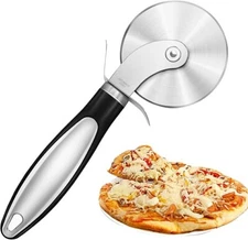 Stainless Steel Pizza Cutter Wheel with Non-Slip Handle - Dishwasher Safe, Essen