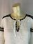 thumbnail 9 - Karl Lagerfeld Paris Top M White Lace Pullover Blouse Lined Sheer 3/4 Sleeves   